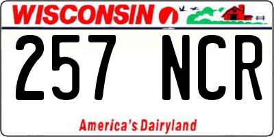 WI license plate 257NCR