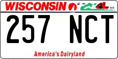 WI license plate 257NCT