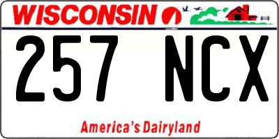 WI license plate 257NCX