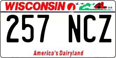 WI license plate 257NCZ