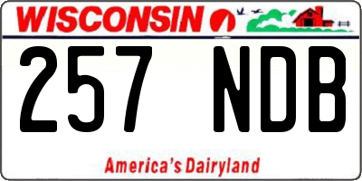 WI license plate 257NDB