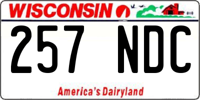 WI license plate 257NDC