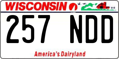 WI license plate 257NDD