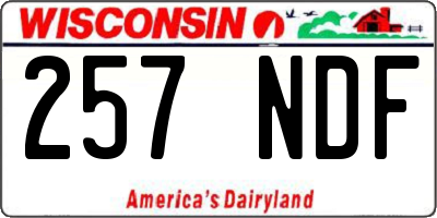 WI license plate 257NDF