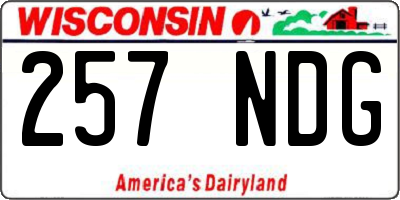 WI license plate 257NDG