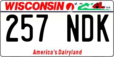 WI license plate 257NDK