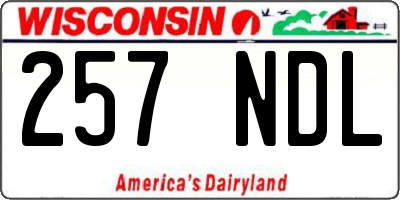 WI license plate 257NDL