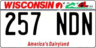 WI license plate 257NDN