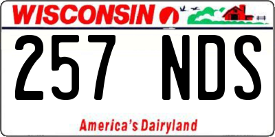 WI license plate 257NDS