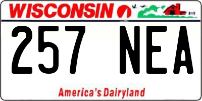 WI license plate 257NEA