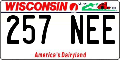WI license plate 257NEE