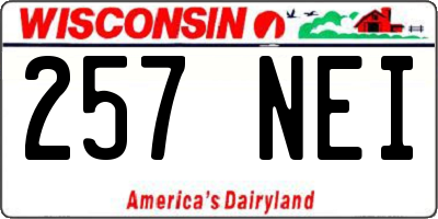 WI license plate 257NEI