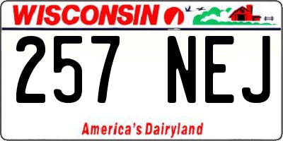 WI license plate 257NEJ