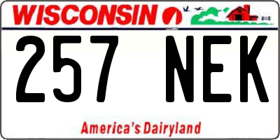 WI license plate 257NEK