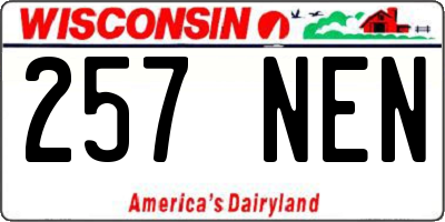 WI license plate 257NEN