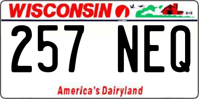 WI license plate 257NEQ