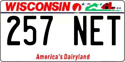 WI license plate 257NET