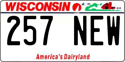 WI license plate 257NEW