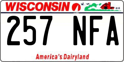 WI license plate 257NFA