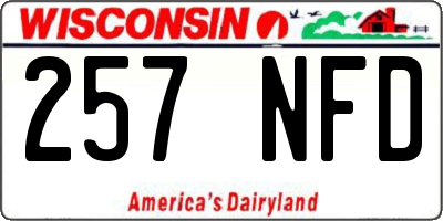 WI license plate 257NFD