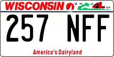WI license plate 257NFF
