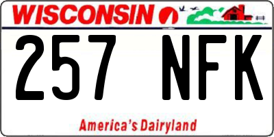 WI license plate 257NFK