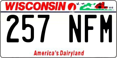 WI license plate 257NFM
