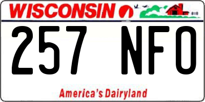 WI license plate 257NFO