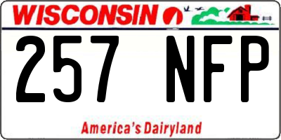 WI license plate 257NFP
