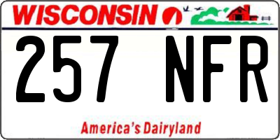 WI license plate 257NFR