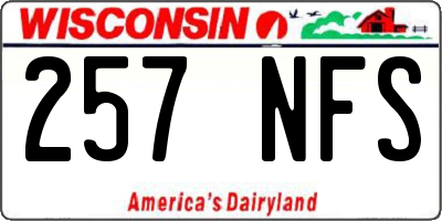 WI license plate 257NFS