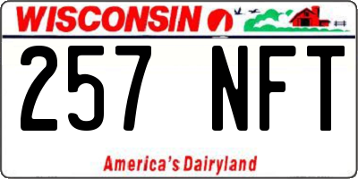 WI license plate 257NFT