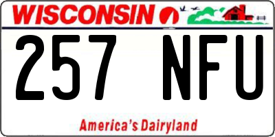 WI license plate 257NFU
