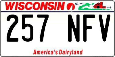 WI license plate 257NFV