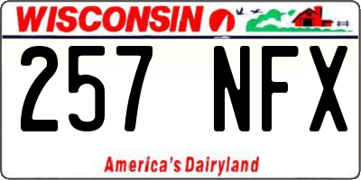 WI license plate 257NFX