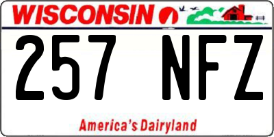 WI license plate 257NFZ