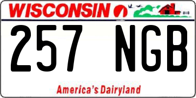 WI license plate 257NGB