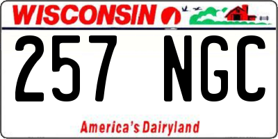 WI license plate 257NGC