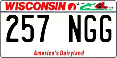 WI license plate 257NGG