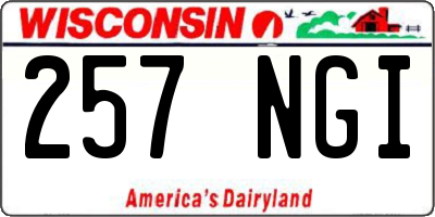 WI license plate 257NGI