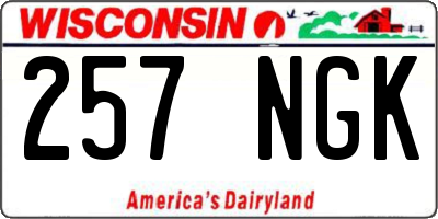 WI license plate 257NGK