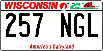 WI license plate 257NGL