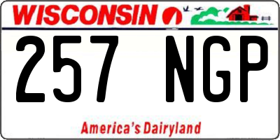 WI license plate 257NGP