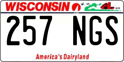 WI license plate 257NGS
