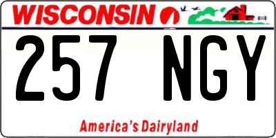 WI license plate 257NGY