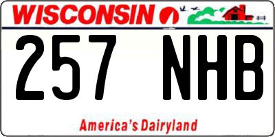 WI license plate 257NHB
