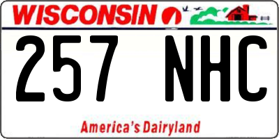 WI license plate 257NHC
