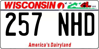 WI license plate 257NHD