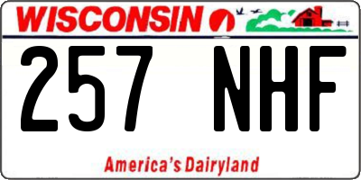 WI license plate 257NHF