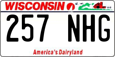 WI license plate 257NHG